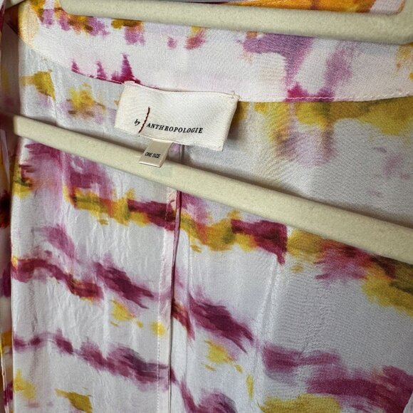 Anthropolgie Tie Dye Kimono One Size Pink Orange OSFM beach Coverup Viscose - Picture 3 of 6